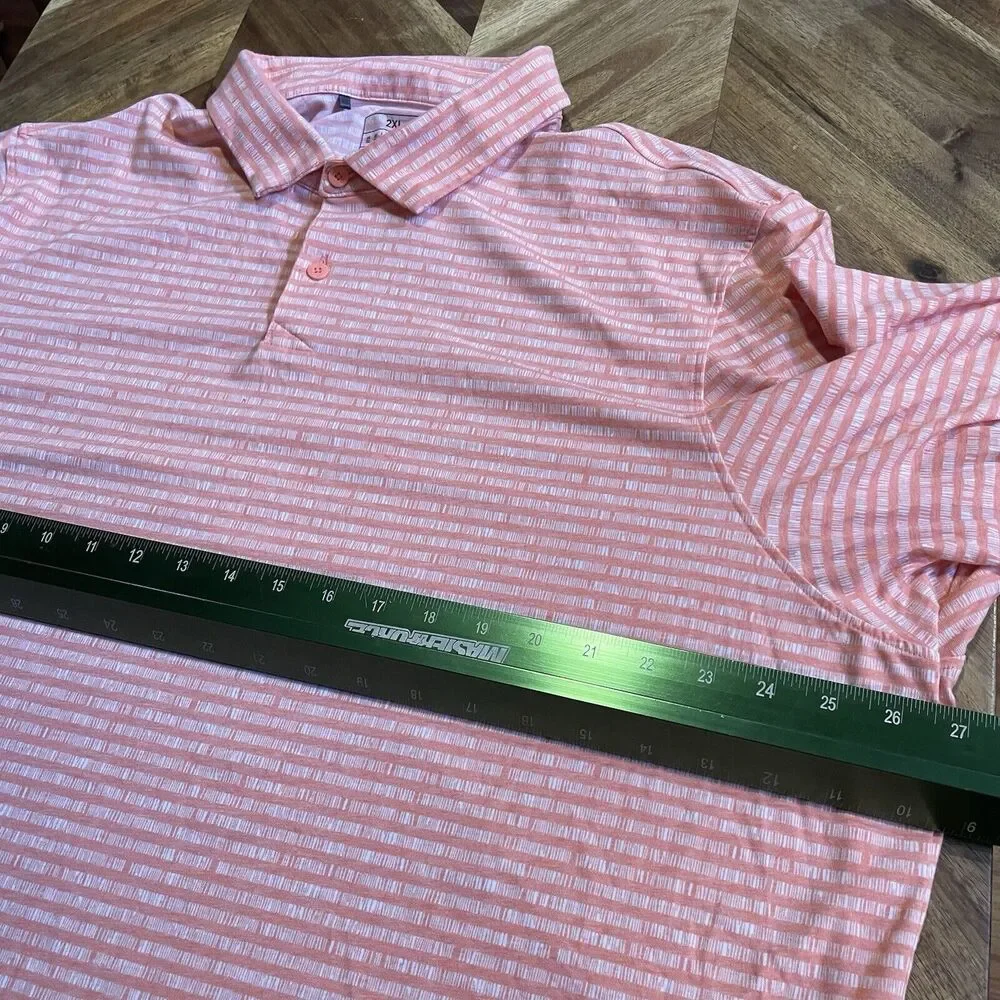 Adidas Shirt‎ Polo Three Stripe Brand Striped Golf Athletic Casual XXL